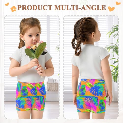 Tropical Plant Orange Girls Bike Shorts Girl Clothes Toddler Under Dress Dance Shorts for 4-10 Years,4T3