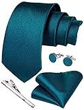 👔Krawatten-Geschenkset: Krawatte, Einstecktuch, Manschettenknöpfe, Krawattenklammer und Geschenkschachtel. Ein wunderbares Geschenk für Herren.
