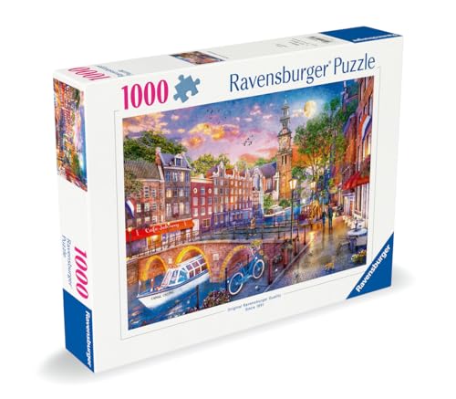 Puzzle 1000 pièces Coucher de soleil sur Amsterdam Ravensburger France - vue 2