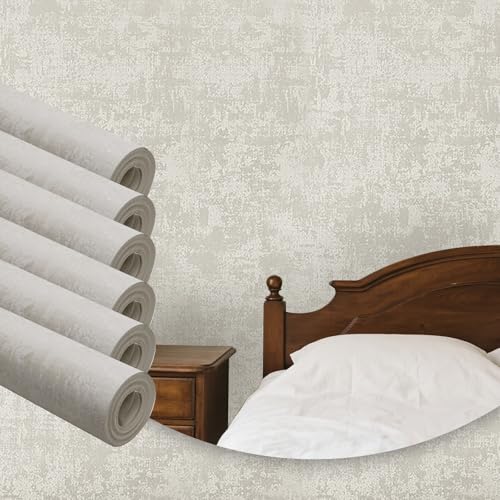 Tarwanear Concrete Wallpaper 6 Rolls(30.18m²) Aged Beige Textured Concrete Effect Wallpaper Cement Retro Industrial Style Contact Paper for Living Room Basement Coffee Room Walls