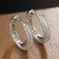 Brincos de argola de zircônia clássicos para mulheres, uso diário, casual, festa, moda, bijuteria