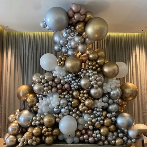 Image of Gold Balloons Party Balloons 12inch 50Pcs 3.2g Latex Metallic Balloons Chrome Balloons Birthday Balloons Shiny Balloons Party Decoration Wedding Birthday Baby Shower Christmas Party - Metallic Gold