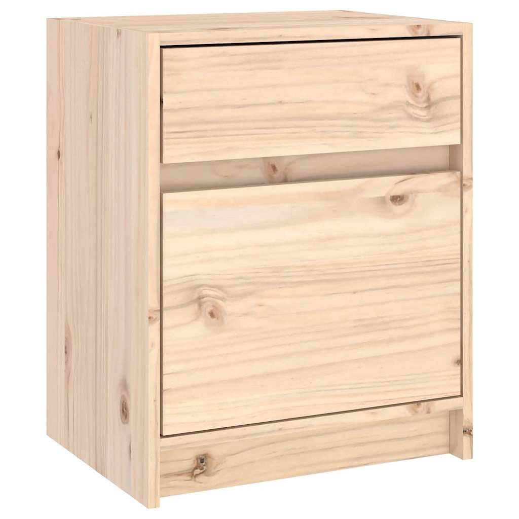 Table de Chevet Bois de Pin Massif Durable et Stable Style Rustique Élégant