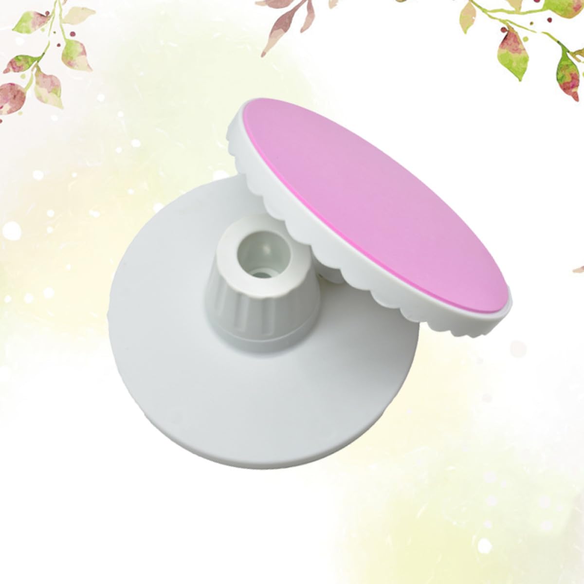 Operitacx Plateau Tournant à Gâteau Support Rotatif 360° Inclinable Rose en Plastique 23 Cm Facile à Nettoyer pour Décoration et Pâtisserie à Domicile