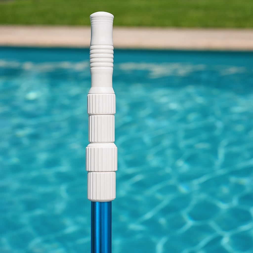 Wiltec Tige télescopique – 3600 x 540 x 530 mm – Raccord 28-30 mm/Réglable 120-360 cm – pour Tête de Brosse de Nettoyage de Piscine et Aspiration Pool Bassin