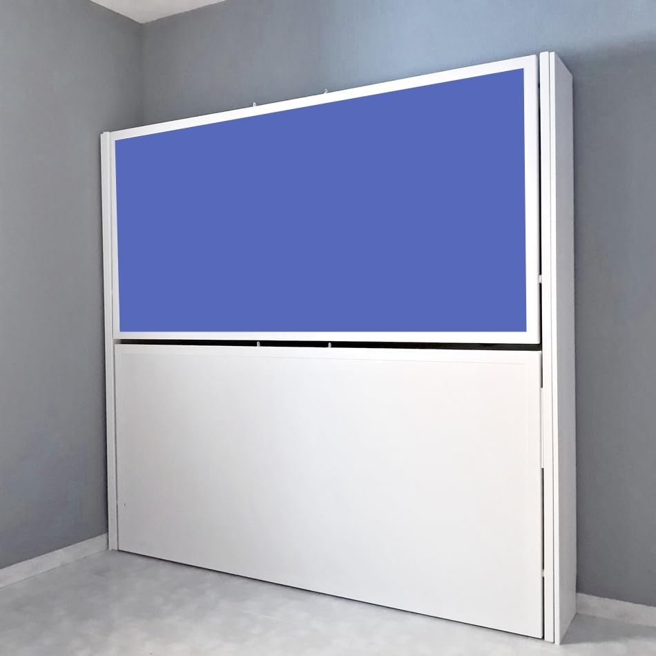 Monarka Litera abatible Horizontal, Modelo Barna | Litera metálica abatible, Litera Juvenil, Metal Blanco, Frentes Blanco y Azul, Medidas para colchón de 90x190 cm