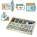 Learn & Climb Educational Play Money Set - Over 560 Pieces. Replica of Bills-Coins-Wallet-CC-Checks+ Lid.