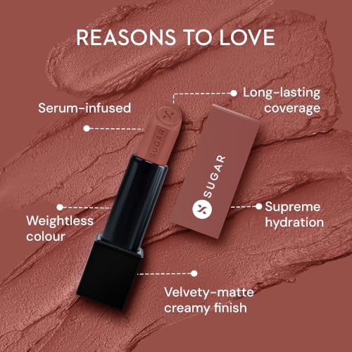Image of SUGAR Glide Peptide Serum Lipstick 12 Tulum Toffee