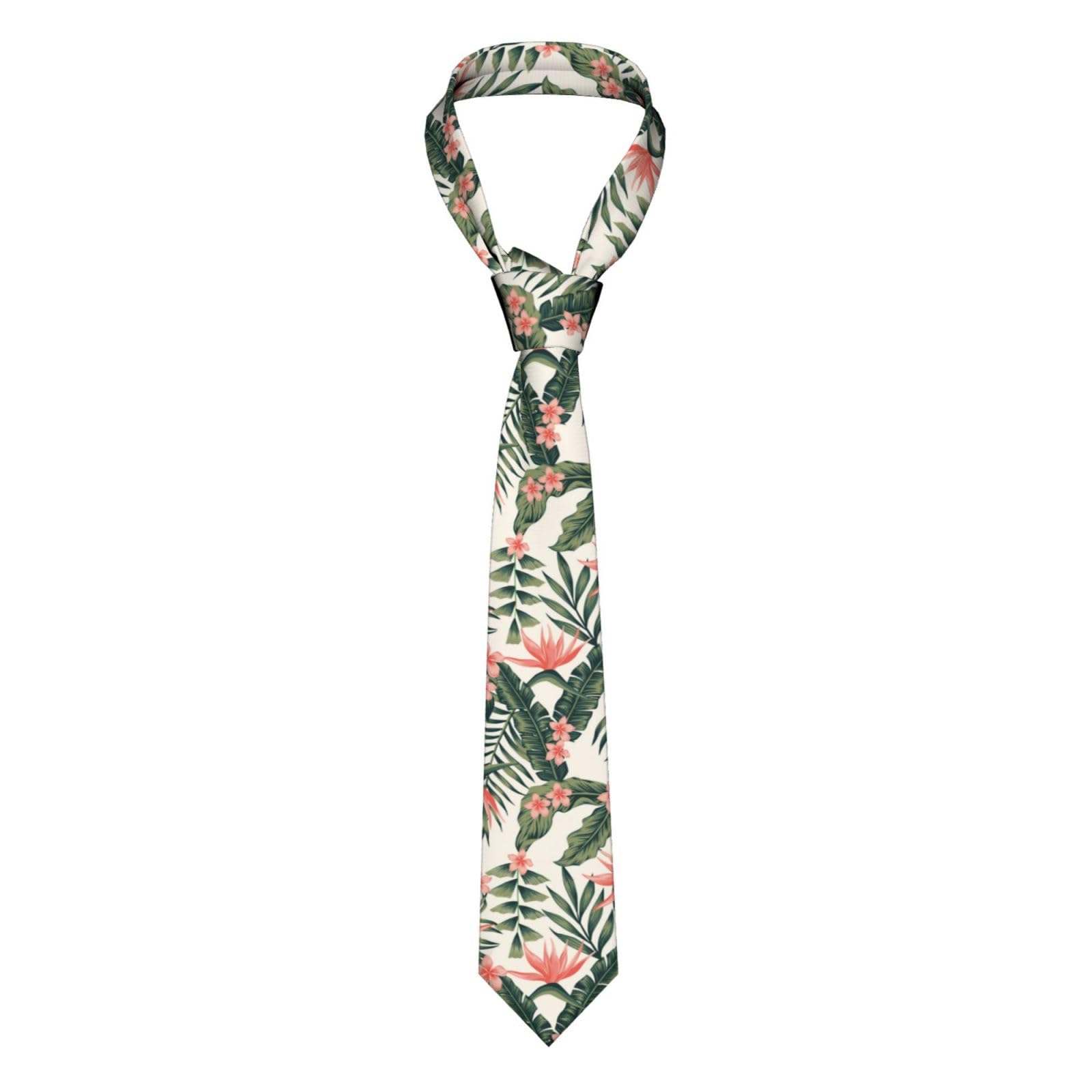 Palm Trees And Paradise Plumeria Men'S Skinny Neck Ties Novelty Fashion Necktie For Weddings Party Business