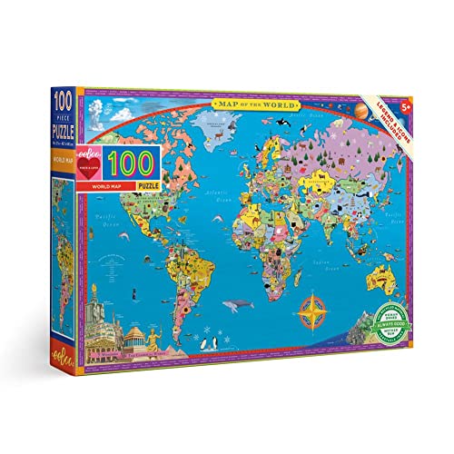 eeBoo Puzle 100 Piezas Mapa del Mundo Cover