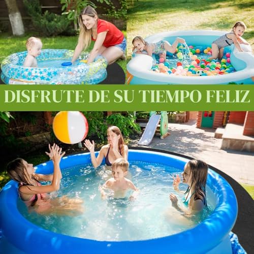 Miniatura 6 de Bizoi Base De Piscina Redonda, Revestimientos Redondos Para Piscinas Elevadas, Almohadilla Para Revestimiento De Piscina, Para Piscinas Sobre El Suelo, Alfombrilla Fieltro Absorbente Agua Negro