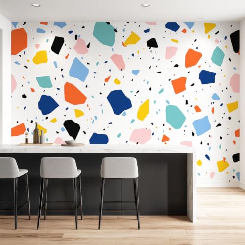 Fresque murale géométrique intissée et lavable pour chambre - 5