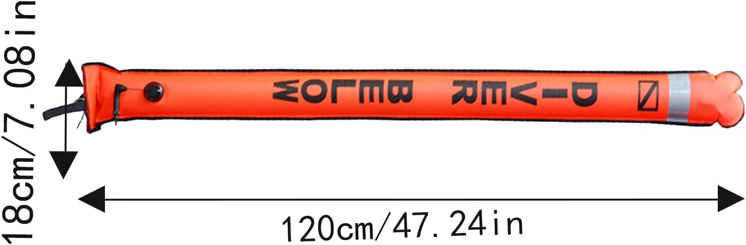 Diving Marker Buoy - Inflatable Signal Tube,High Visibility Safety Sausage for Underwater Diving, Inflatable Reflective Marker Float