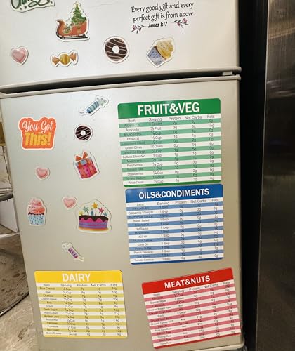 image for Besttile Diet Cheat Sheet Quick Guide Fridge Magnet Reference Charts f