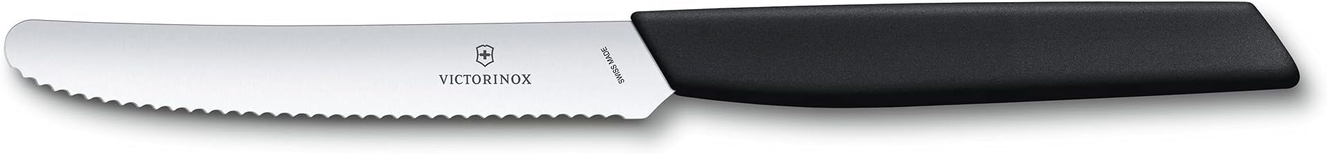 - Victorinox Swiss Modern Tomato and Table Knife, Wavy Edge, Black, Standard (6.9003.11W)