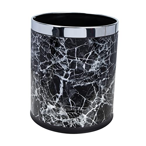 Caneca de basura rectangular negra de plástico