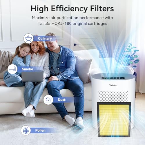 Image of Tailulu Air Purifier Filter for HQKJ-180 Air Purifier (Yellow 1Pack) | H14 Grade True HEPA for Large Room Filter Allergies Pollen Smoke Dust Pet Dander