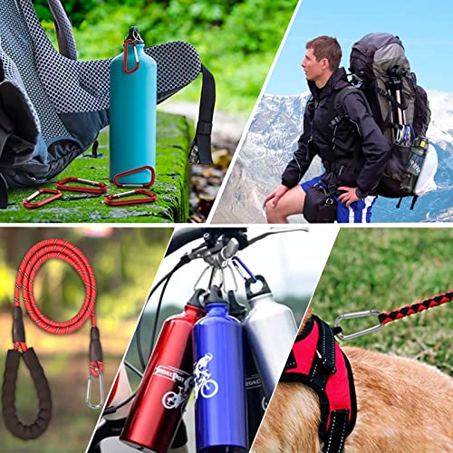 40 Pcs Carabiner Clip Keychain 2" Aluminum D-Ring Spring Loaded Gate Small Keychain Carabiners Clip Multipurpose For Outdoor Camping Mini Lock Hooks Snap Link Durable Carabineer #TOP1