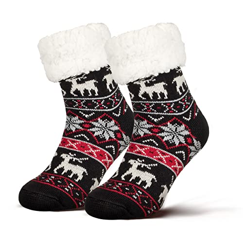 Piarini 1 Paar Kuschelsocken ABS Sohle warme Damen Socken Hüttensocken...