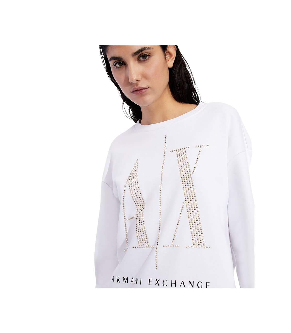 Armani Exchange Studded Icon - Felpa Maglia di Tuta Donna (Pacco da 1)