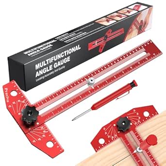 Preciva 13” Carpenter Square Ruler (1/16&#34; Scale) - Foldable Aluminum Alloy T Square Ruler with Imperial and Metric Scales, Multi-Purpose Woodworking Square for Measure Angles, Position, Draw Lines