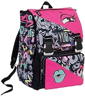 ZAINO SDOPPIABILE GRAFFITI BIG YUB SEVEN NERO E ROSA GIRL 2017