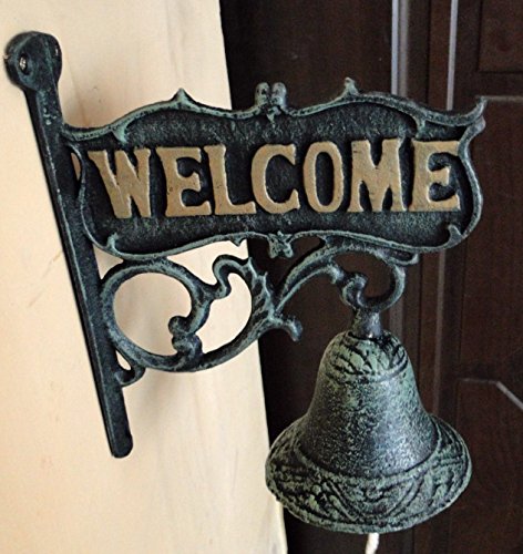 Welcome Doorbell Vintage Cast Iron Wrought Iron Garden Wall Decorations