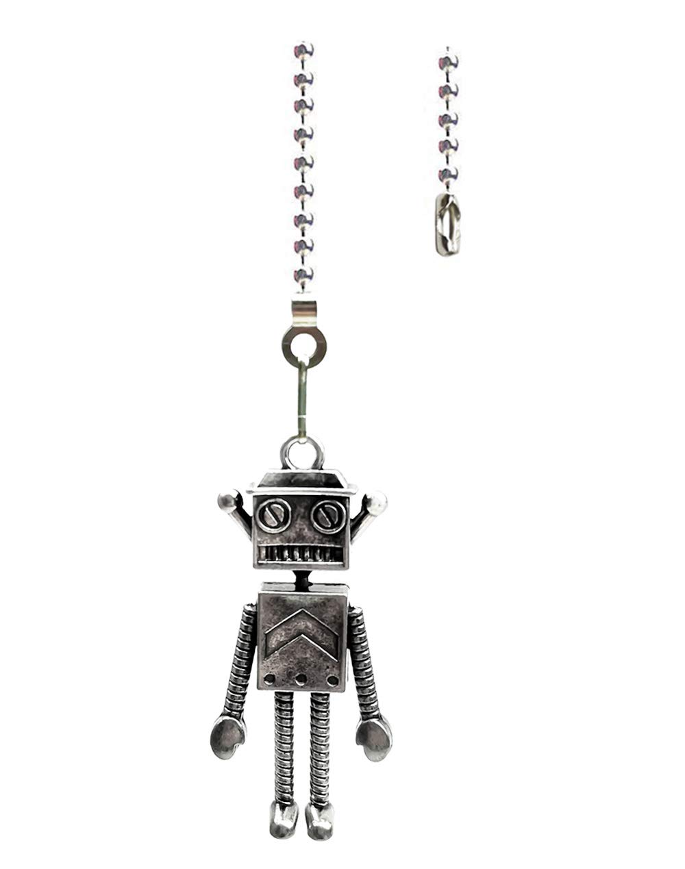 12 inch Antenna Robot Charm Pendant Ceiling Fan Danglers Fan Pulls Chain Extender with Ball Chain Connector
