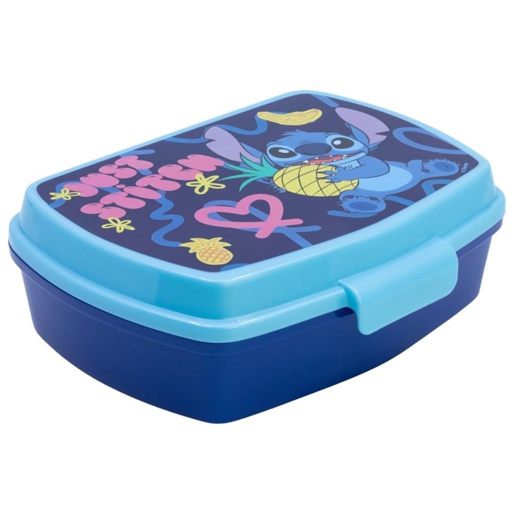 ALMACENESADAN 4565 Multi-Coloured Stitch Palms Rectangular Sandwich Box, Reusable, BPA-Free