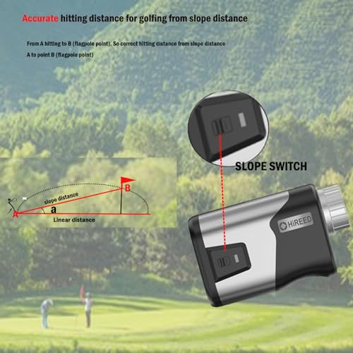 HIREED Golf Rangefinder with Slope Switch ,1200 Yards Laser Range Finder for Golfing/Hunting ,7X Magnification Strong Magnet Rechargeable Range Finders Golf Continuous Scan Flag Lock Vibration - Image 3