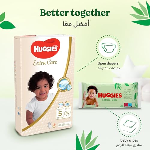 Baby Wipes Natural Care with Aloe Vera Huggies Wipes 56 Pc Kids - image 7
