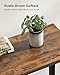 VASAGLE Console Table, 2-Tier Entryway Table with Mesh Shelf, Narrow Sofa Table, Steel Frame, Adjustable Feet, for Hallway, Living Room, Industrial Style, Rustic Brown and Black ULNT80X