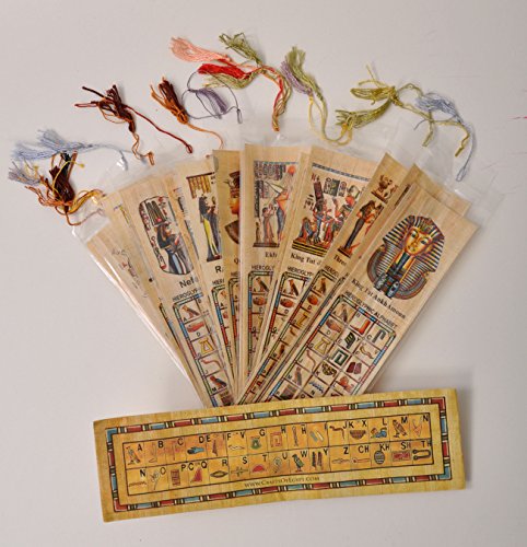 CraftsOfEgypt Egyptian Papyrus Paper Set of 10 Bookmarks Book Marks History Educational Set.