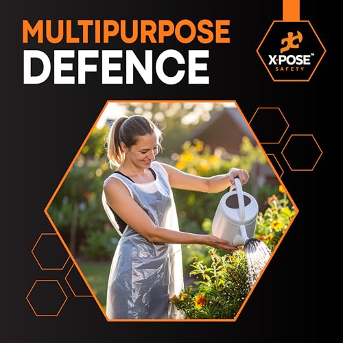 Image of Xpose Safety 100 Pack White Disposable Aprons, Individually Wrapped Waterproof Polyethylene for Cooking, Food Prep and Cleaning, 1 Mil Durable, 24 inch x 48 inch