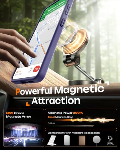 Image of TOCOL for Samsung Galaxy S26 Case, Compatible with Magsafe, Full Camera Protection, Built-in Magnetic Ring, Drop Protection, Translucent Matte Phone Case for S26 (Lavender Gray)