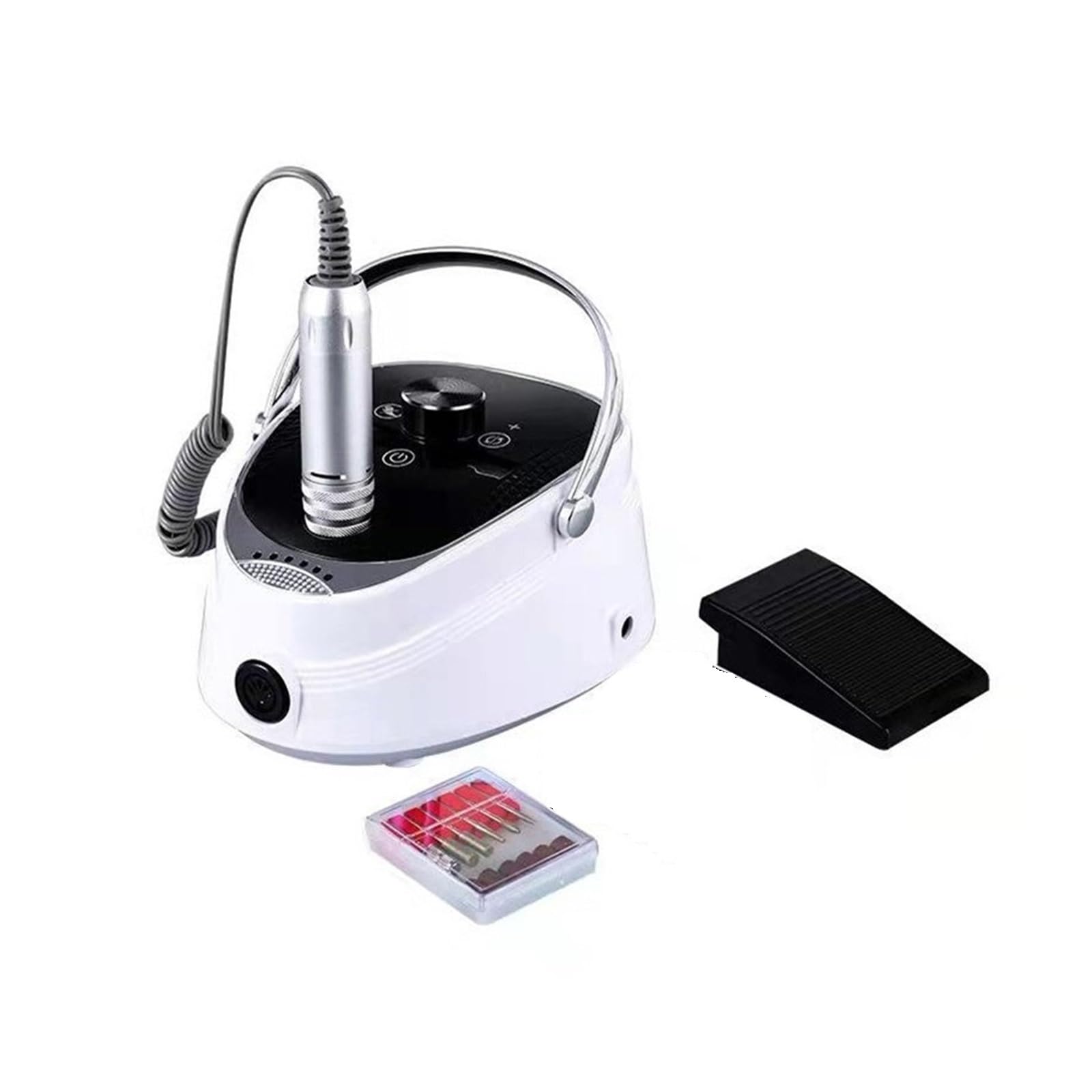 Szlifierka do paznokci, Akumulatorowa wiertarka do paznokci, żel do paznokci 35000 RPM, przenośna wiertarka do paznokci do frezarka do Manicure(Wit)