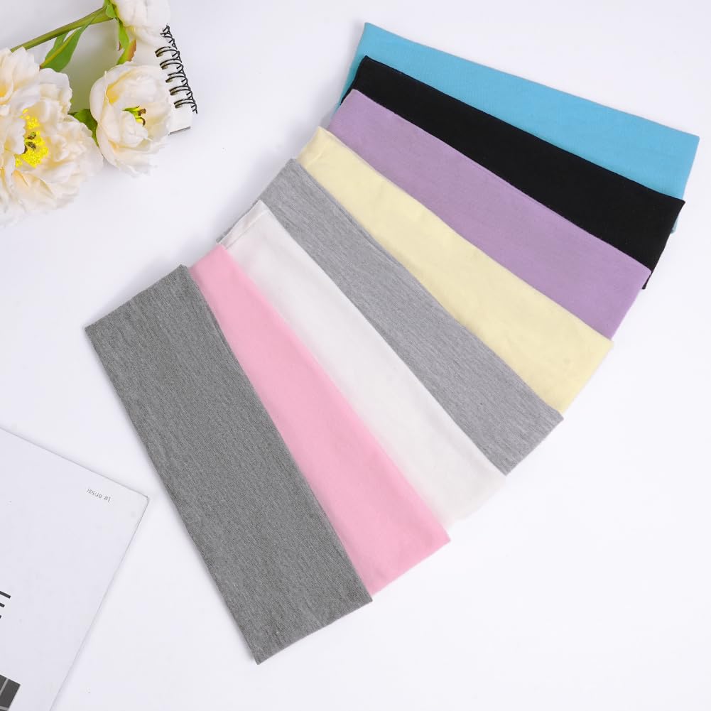 Flintronic 8 Pezzi Fasce sportive, Fasce Elastiche Morbide e Alla Moda per Capelli Donna e Uomo, Antisudore Antiscivolo per Sport, Yoga, Corsa, Multicolore