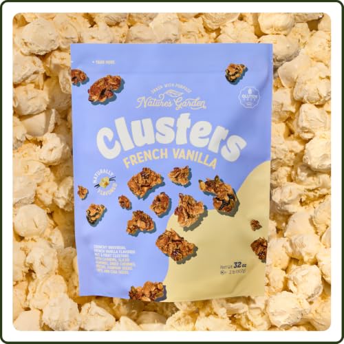 Image of Nature's Garden French Vanilla Clusters, 32oz Pouch - Chunky Nut, Seed & Cherry Snack Bites - Gluten-Free, Kosher, Nutrient-Dense Crunchy Treats for Adults & Kids