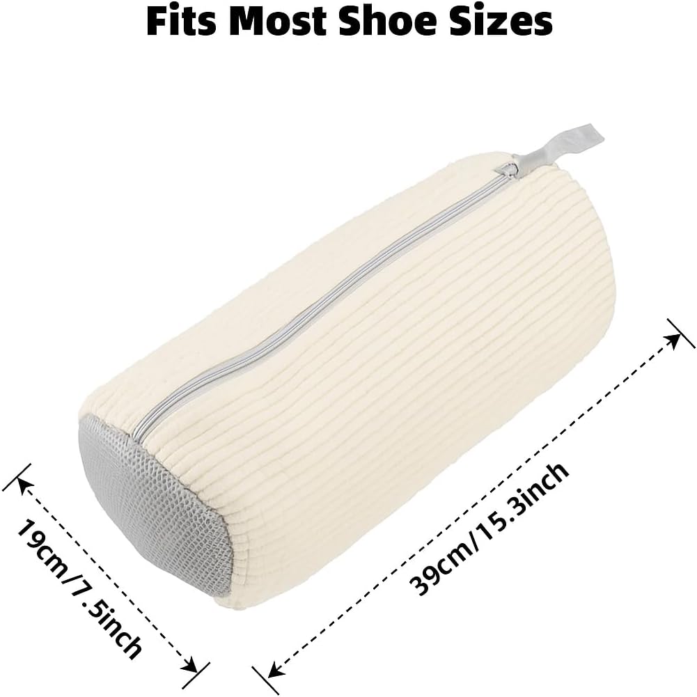 Reusable Shoe Washing Machine Bag– 2 Pack, Versatile Laundry Shoe Bag for Washer and Dryer (Off-White)