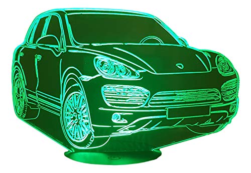 Lampe 3D Cayenne voiture éclairage LED multicolore luminaire de chevet