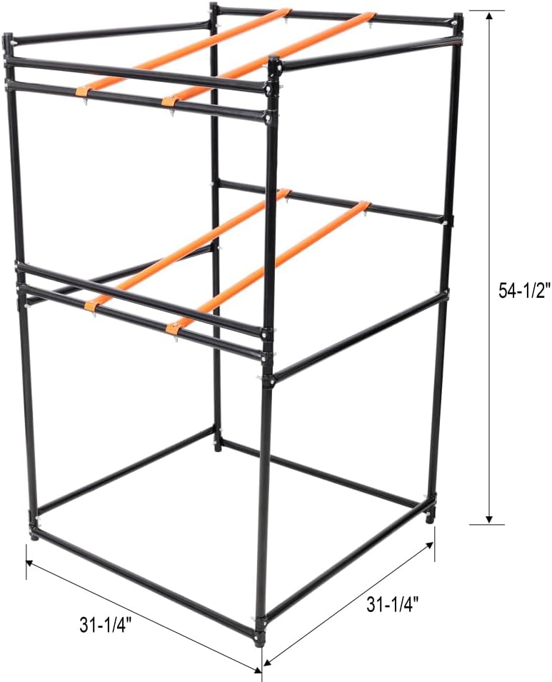 3-Piece Lawn Mower Storage Rack With 330LB Load Capacity, Black & Orange Color, Display and Organizer For Mowers, Space Saving