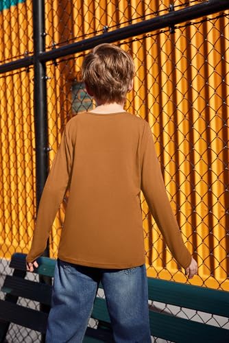 Arshiner Kids Boys Henley Shirts Cotton Long Sleeve Crewneck T-Shirts Color Block Tee Tops 3-12 Years4