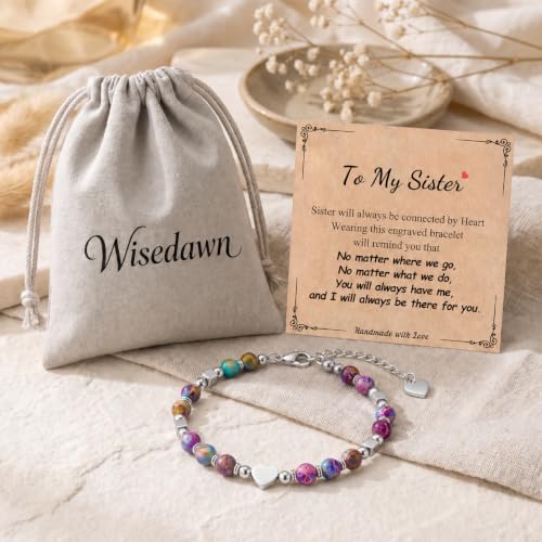 Image of Gifts for Women & Girl, Healing Natural Stone Beads Heart Bracelets with Quote Card, Back to School Valentines Mothers Day Graduation Christmas Birthday Gifts