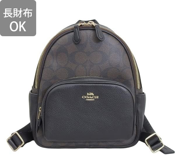 coach ミニリュック 黒 コーチ リュック ミニリュック ロゴ ゴールド