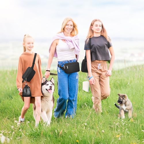 YIBONIKA Leckerlitasche für Hunde, Futterbeutel Hundetraining mit praktischer Einhand-Öffnung I Hunde Leckerlitasche für Training & Welpenerziehung I Gassi Tasche Hund Mit Kotbeutel Freisprechhaken