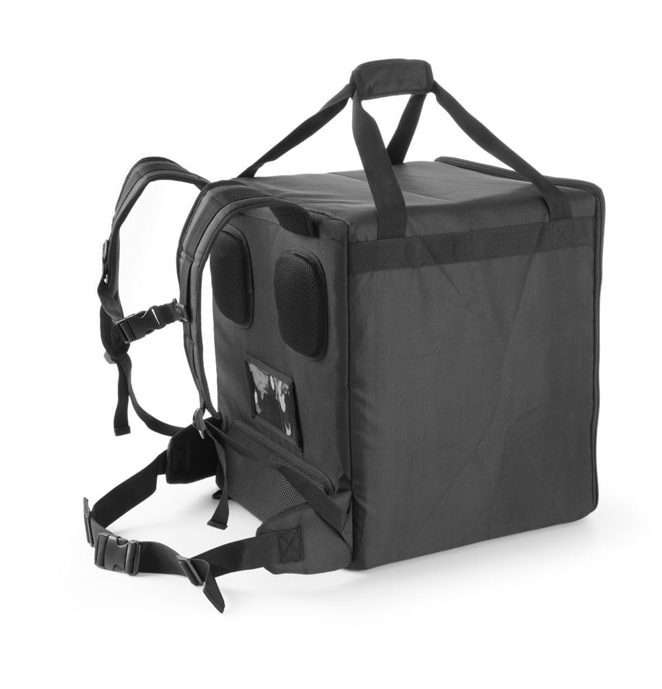 HENDI Mochila isotérmica de Transporte y Reparto de Pizzas y Alimentos, Bolsa aislada e Impermeable para la Entrega de Pedidos de Pizza y Comidas, Interior 39x39x(H) 45cm, Negra, 41x41x(H) 48cm