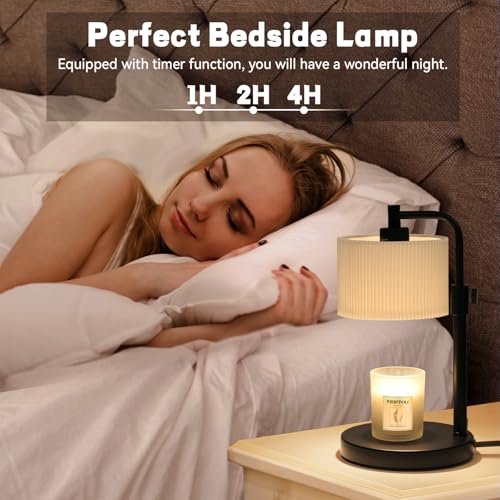 NITOWOLF Candle Warmer Lamp, Candle Lamp Warmer with Timer Adjustable Height Wax Warmer Lamp for Jar Candles, Birthday Gifts for Women Mothers Day Gifts (Black) — view 4