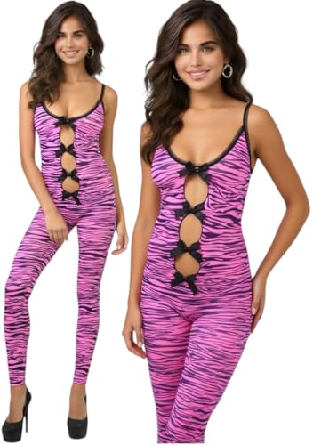 Image of ToBeInStyle Women's Assorted Bodystocking Sheer Opaque or Fishnet Crotchless Lingerie Bodysuit