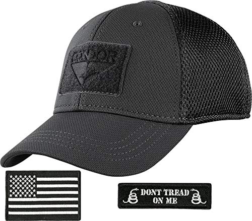 Condor Mesh Fitted Tactical Cap Bundle (USA/DTOM Patches)