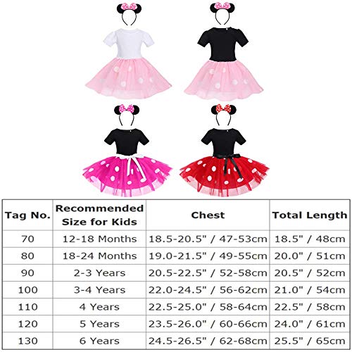 FYMNSI Muis Dress Up voor Meisje Halloween Kostuum Kids Baby Polka Dots Prinses Tutu Tule Jurk met Cartoon Oor Hoofdband Set Verjaardagsfeest Carnaval Cosplay - Afbeelding 8